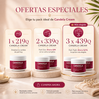 CANDELA CREAM™ 🔥 | CREMA REDUCTORA ANTI-CELULITIS | ENVÍO GRATIS