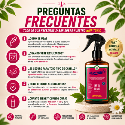 RAYNATURALS HAIR TONIC 🌿✨ FORTALECE TU CABELLO DESDE LA RAÍZ | ¡ENVÍO GRATIS!