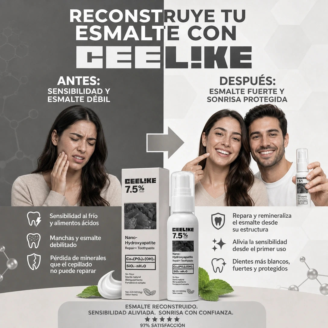 PASTA DENTAL CEELIKE NANO HYDROXYAPATITE™ 🦷✨ | ¡REPARA TU ESMALTE HOY!
